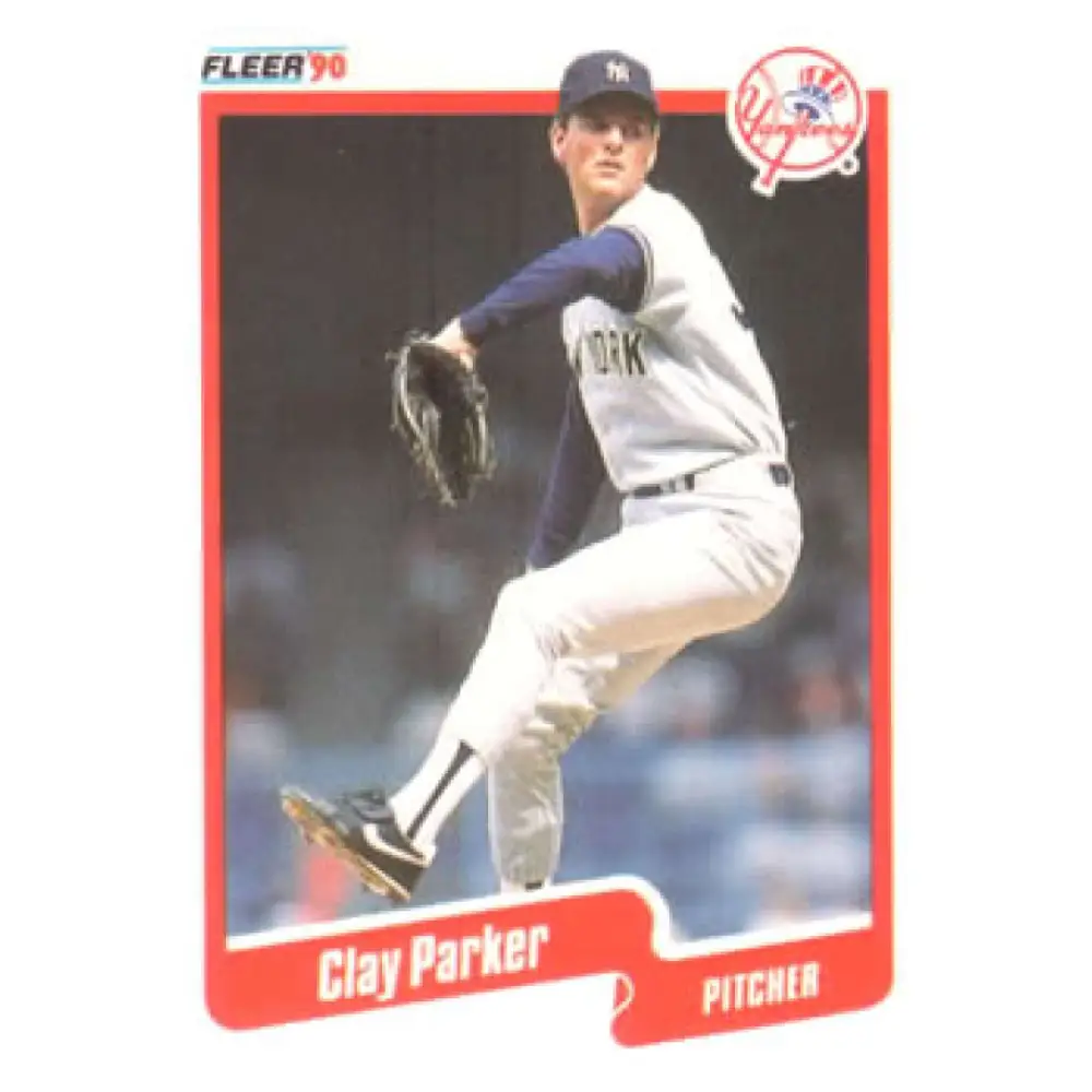 1990 Fleer #451 Clay Parker NM-MT New York Yankees Baseball Card Image 1