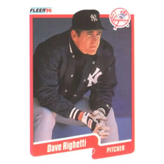 1990 Fleer #453 Dave Righetti NM-MT New York Yankees Baseball Card Image 1