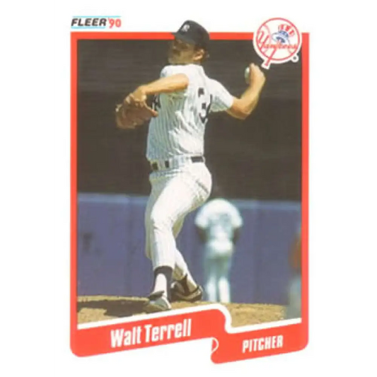 1990 Fleer #457 Walt Terrell NM-MT New York Yankees Baseball Card Image 1