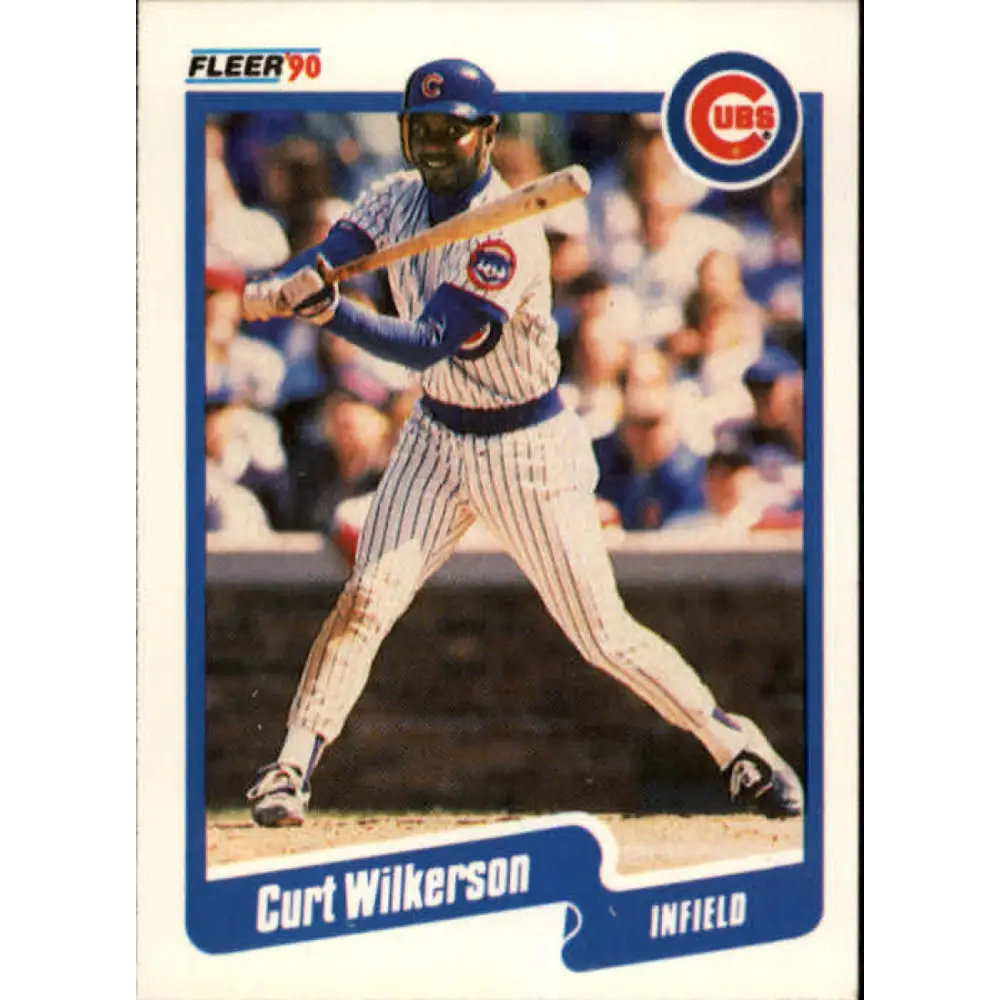 1990 Fleer #46 Curtis Wilkerson NM-MT Chicago Cubs Baseball Card Image 1