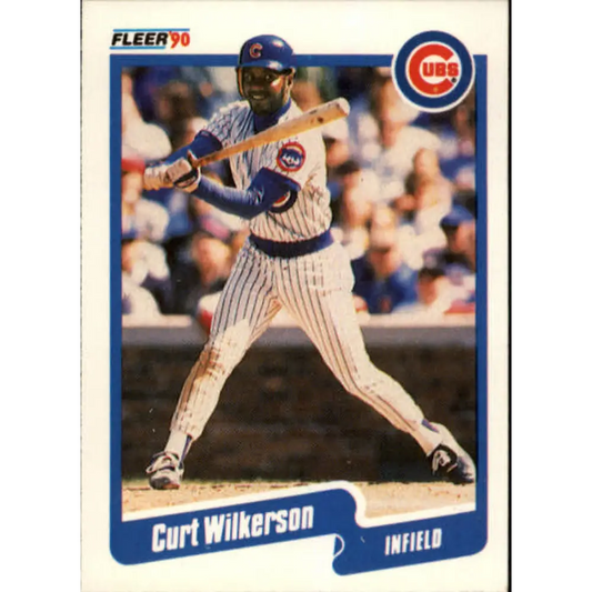 1990 Fleer #46 Curtis Wilkerson NM-MT Chicago Cubs Baseball Card Image 1