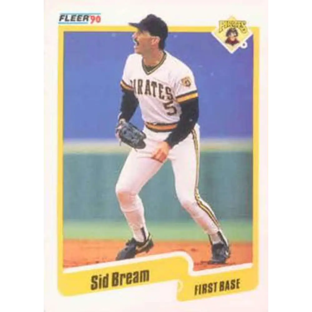 1990 Fleer #463 Sid Bream NM-MT Pittsburgh Pirates Baseball Card Image 1