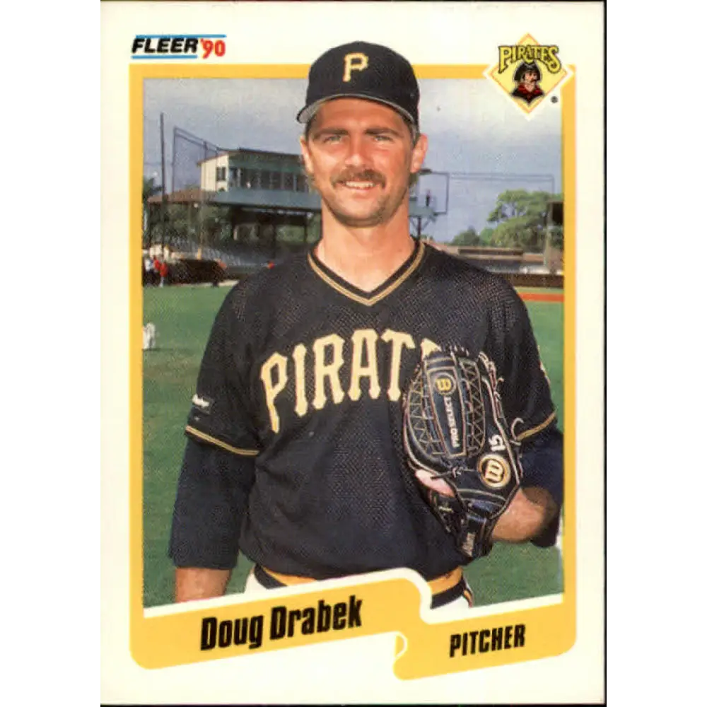 1990 Fleer #465 Doug Drabek NM-MT Pittsburgh Pirates Baseball Card Image 1