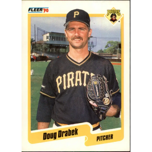 1990 Fleer #465 Doug Drabek NM-MT Pittsburgh Pirates Baseball Card Image 1