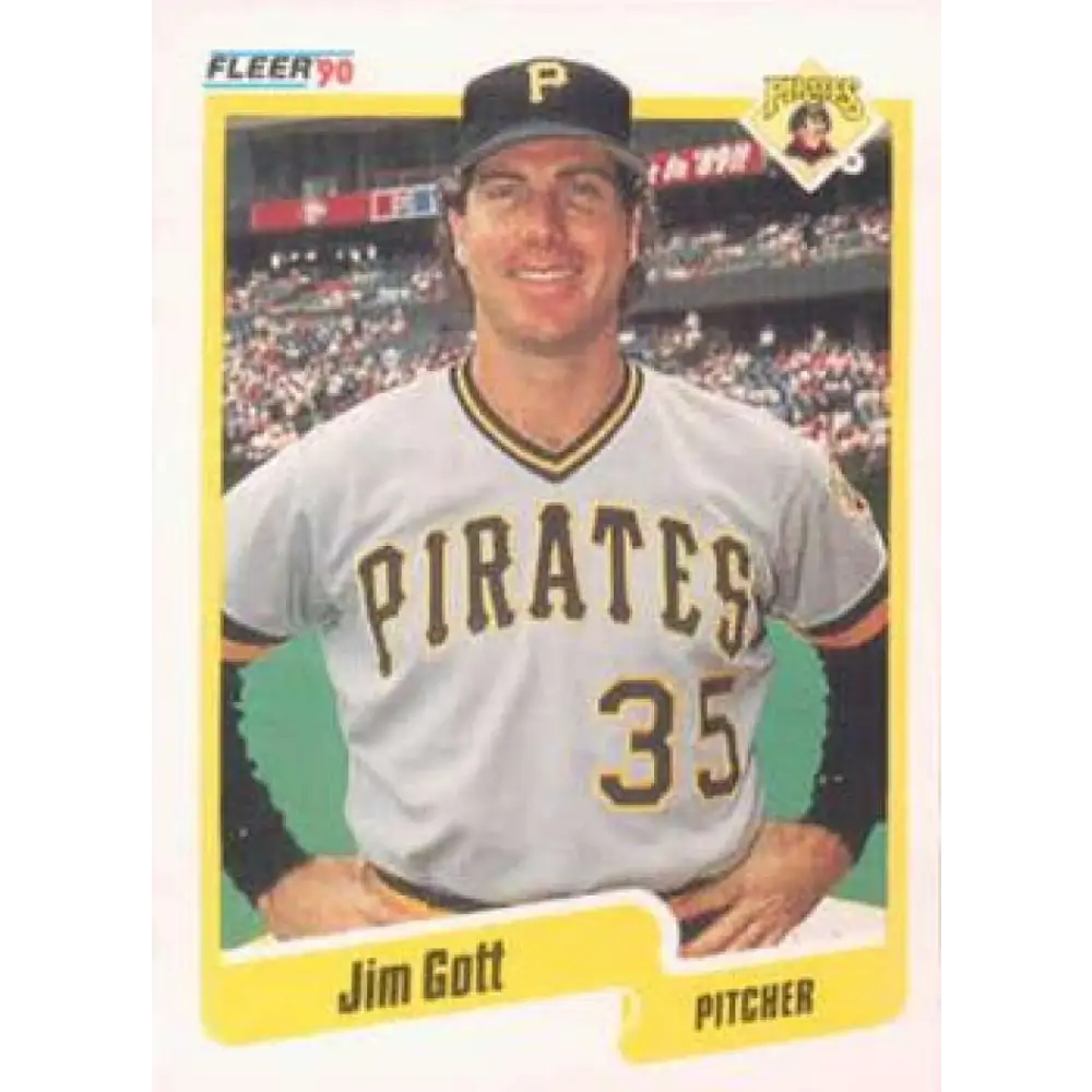 1990 Fleer #466 Jim Gott NM-MT Pittsburgh Pirates Baseball Card Image 1