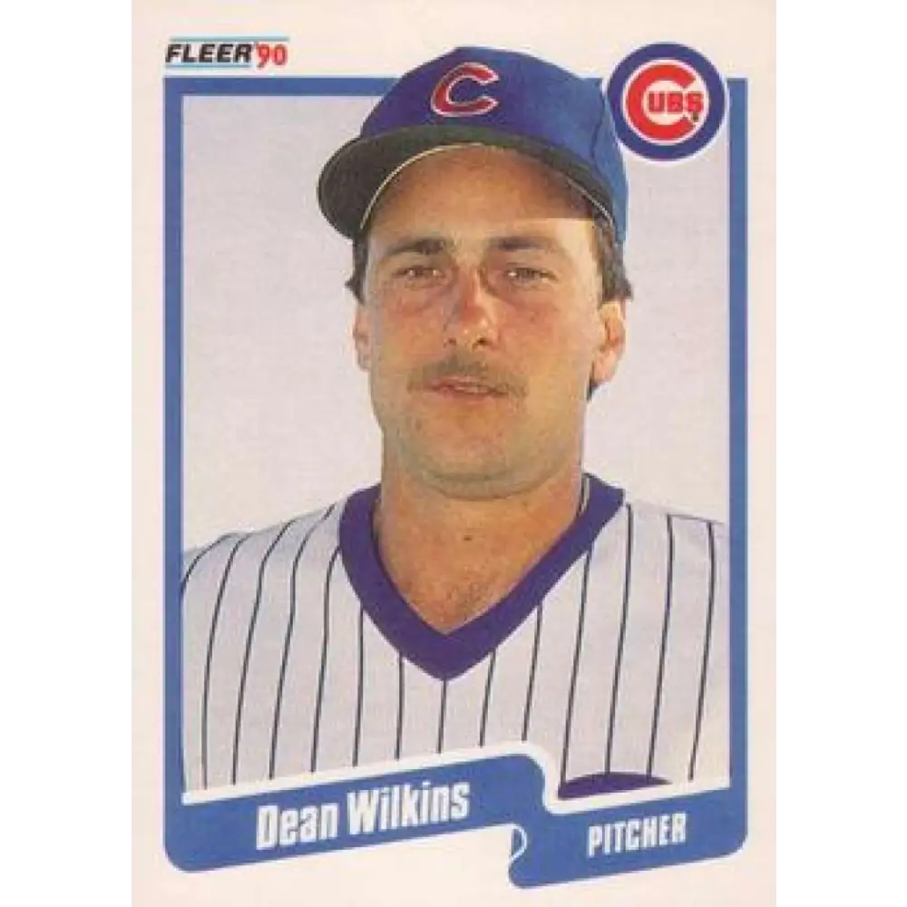 1990 Fleer #47 Dean Wilkins NM-MT RC Rookie Chicago Cubs Baseball Card Image 1