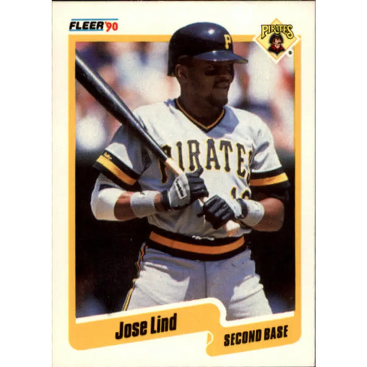 1990 Fleer #474 Jose Lind NM-MT Pittsburgh Pirates Baseball Card Image 1