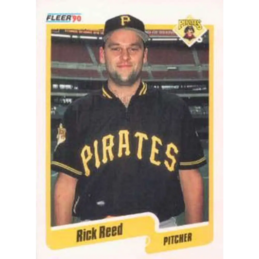 1990 Fleer #477 Rick Reed NM-MT RC Rookie Pittsburgh Pirates Baseball Card Image 1