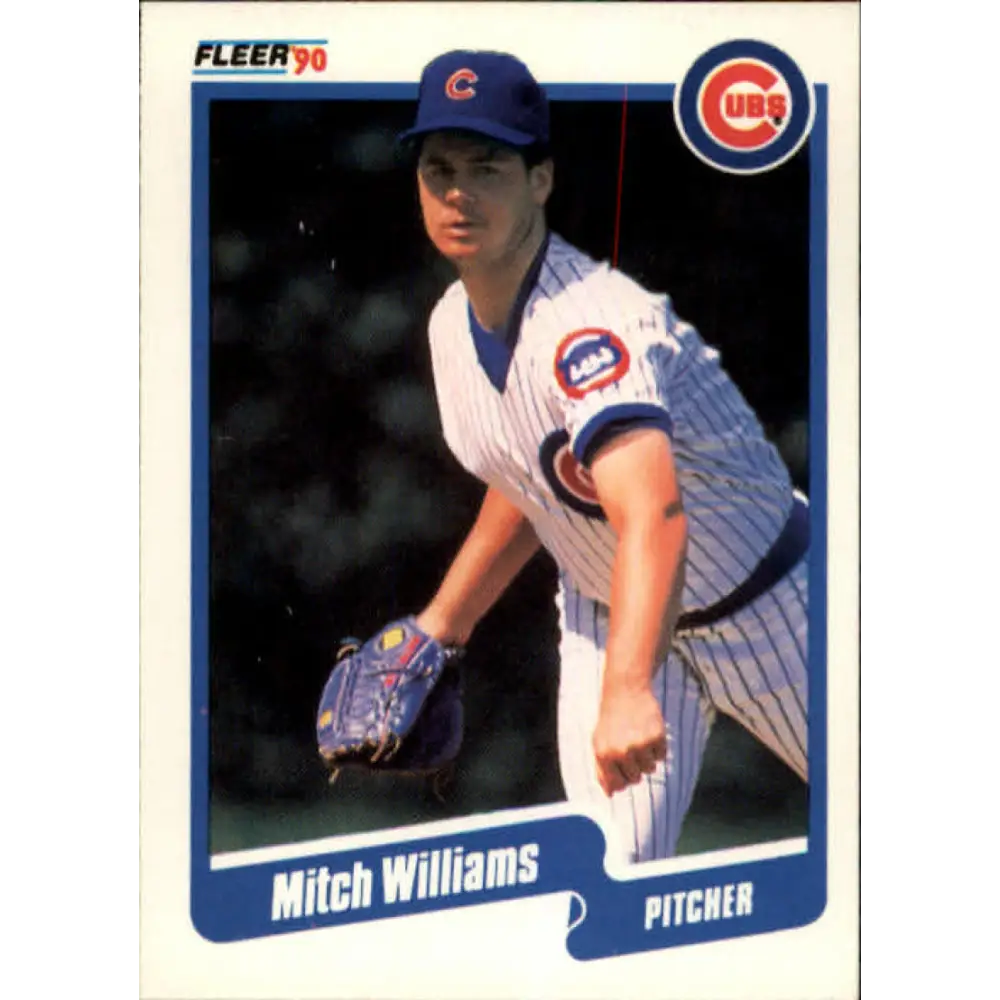 1990 Fleer #48 Mitch Williams NM-MT Chicago Cubs Baseball Card Image 1