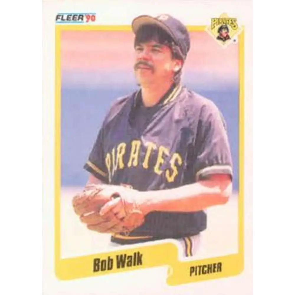 1990 Fleer #482 Bob Walk NM-MT Pittsburgh Pirates Baseball Card Image 1
