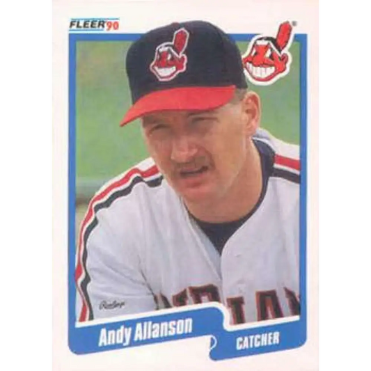 1990 Fleer #483 Andy Allanson NM-MT Cleveland Indians Baseball Card Image 1