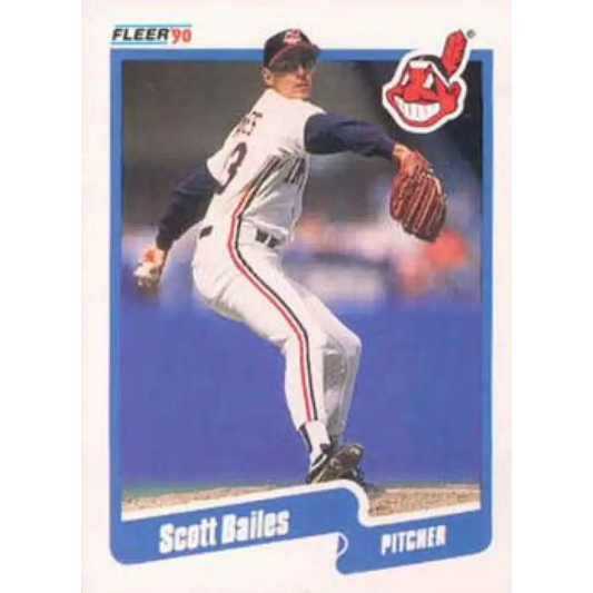 1990 Fleer #484 Scott Bailes NM-MT Cleveland Indians Baseball Card Image 1
