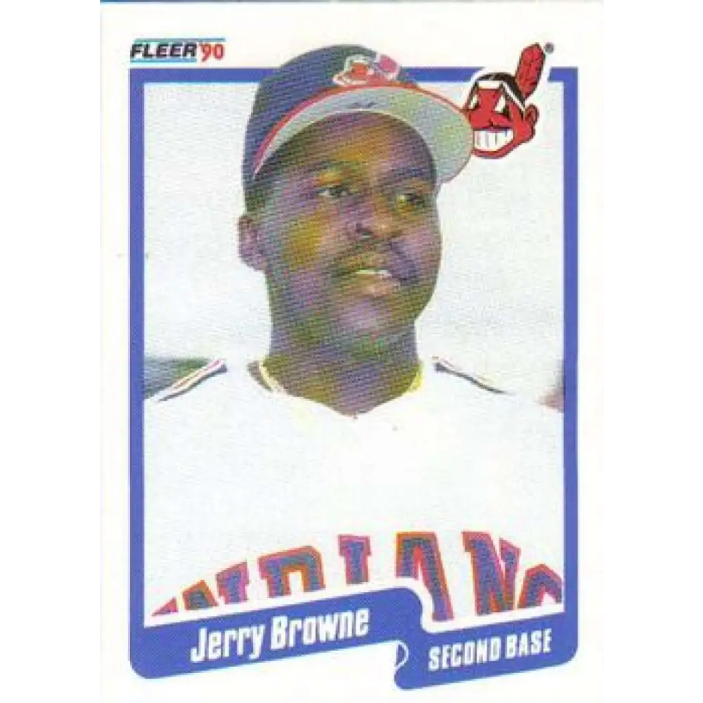 1990 Fleer #487 Jerry Browne NM-MT Cleveland Indians Baseball Card Image 1
