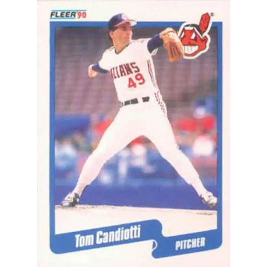 1990 Fleer #488 Tom Candiotti NM-MT Cleveland Indians Baseball Card Image 1