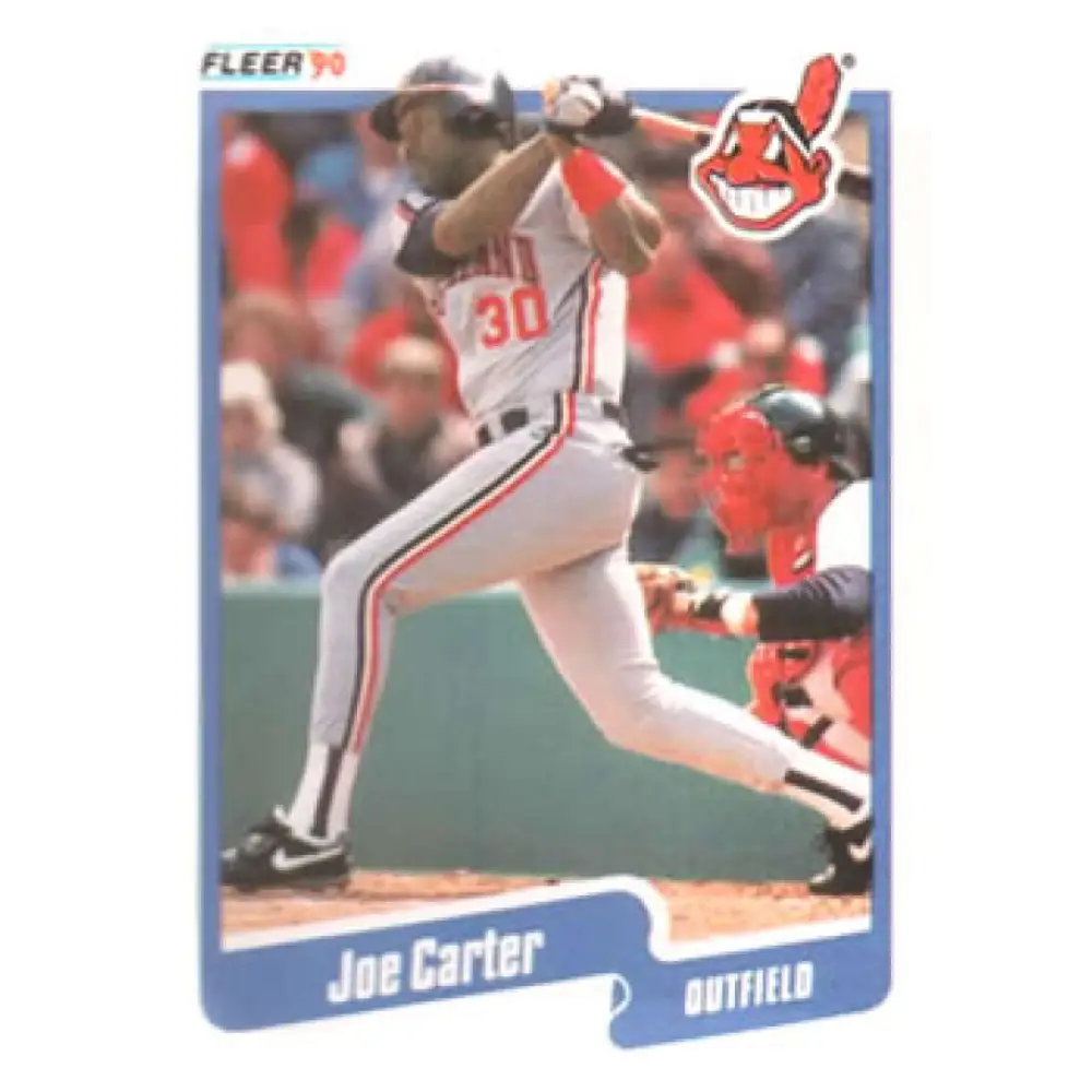 1990 Fleer #489 Joe Carter NM-MT Cleveland Indians Baseball Card Image 1