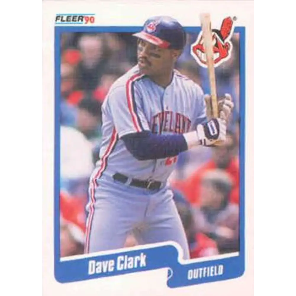 1990 Fleer #490 Dave Clark NM-MT Cleveland Indians Baseball Card Image 1