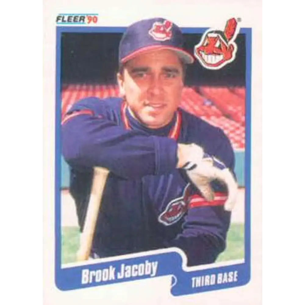 1990 Fleer #493 Brook Jacoby NM-MT Cleveland Indians Baseball Card Image 1