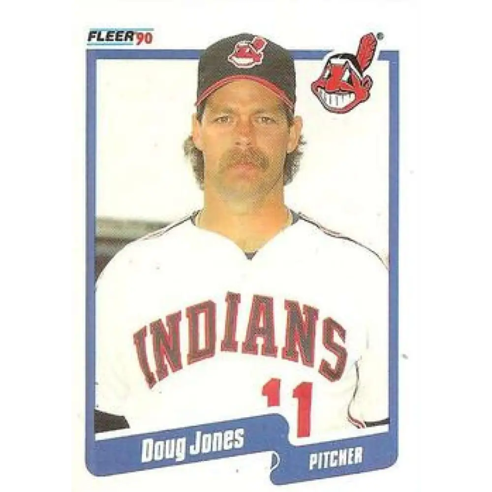 1990 Fleer #495 Doug Jones NM-MT Cleveland Indians Baseball Card Image 1