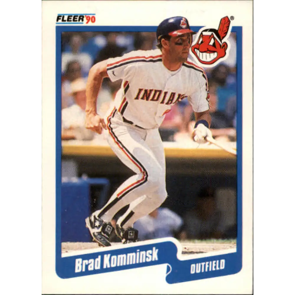 1990 Fleer #496 Brad Komminsk NM-MT Cleveland Indians Baseball Card Image 1