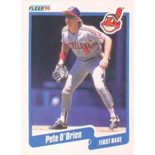 1990 Fleer #498 Pete O'Brien NM-MT Cleveland Indians Baseball Card Image 1