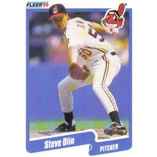 1990 Fleer #499 Steve Olin NM-MT RC Rookie Cleveland Indians Baseball Card Image 1