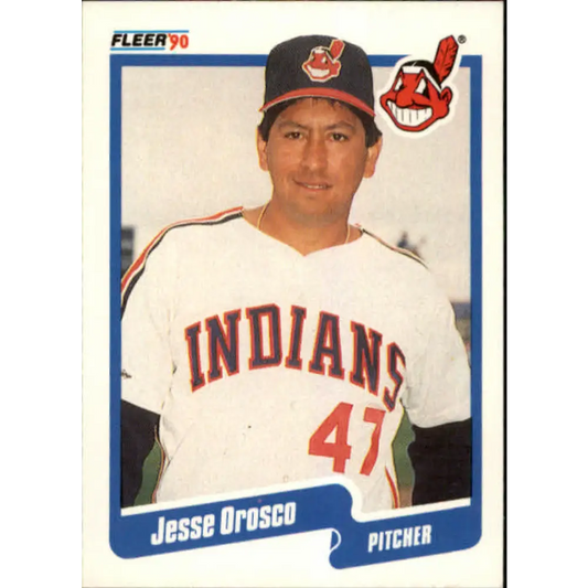 1990 Fleer #500 Jesse Orosco NM-MT Cleveland Indians Baseball Card Image 1