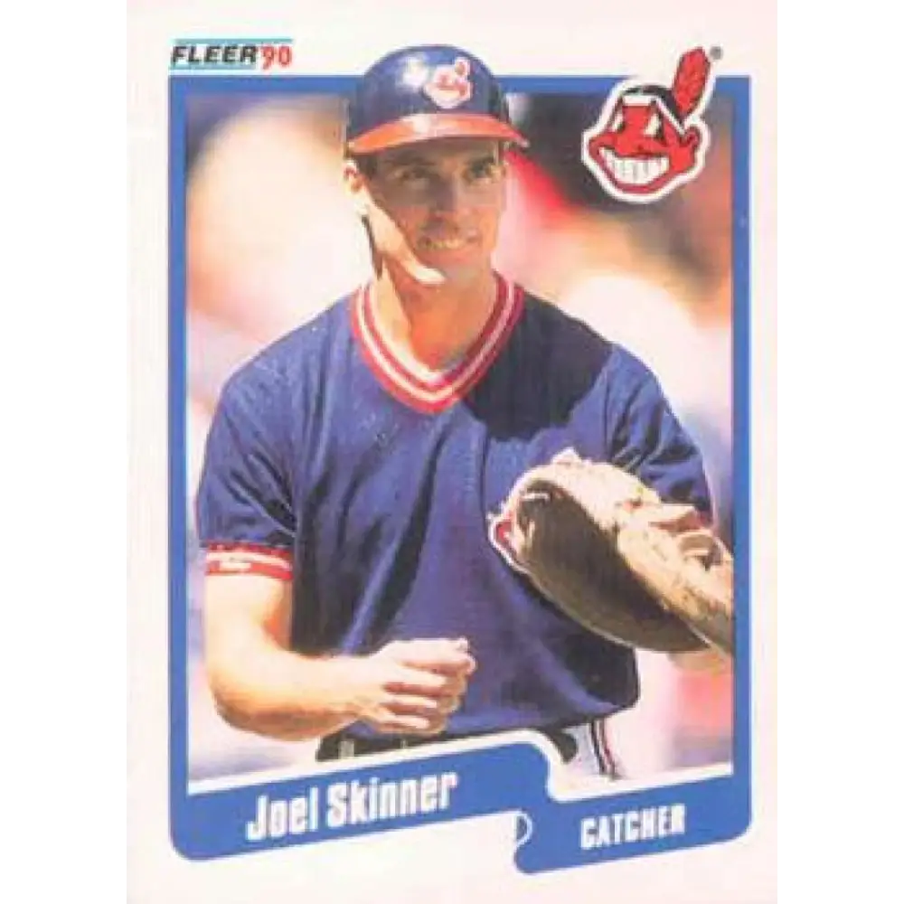 1990 Fleer #501 Joel Skinner NM-MT Cleveland Indians Baseball Card Image 1