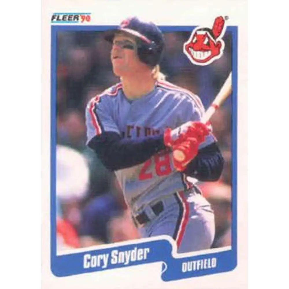 1990 Fleer #502 Cory Snyder NM-MT Cleveland Indians Baseball Card Image 1