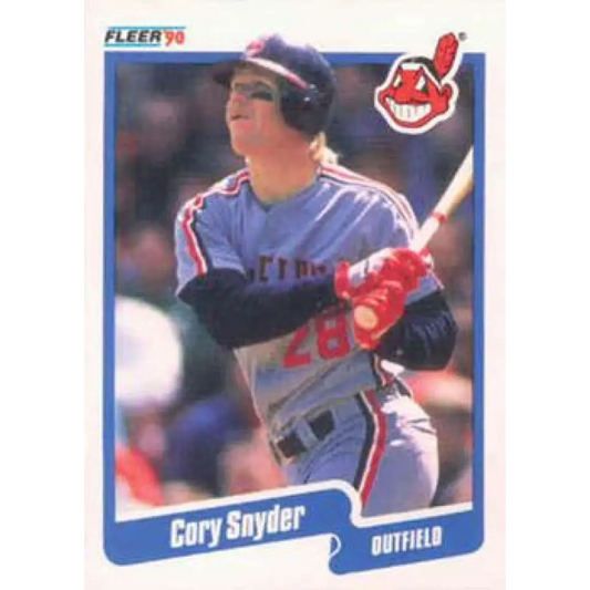 1990 Fleer #502 Cory Snyder NM-MT Cleveland Indians Baseball Card Image 1