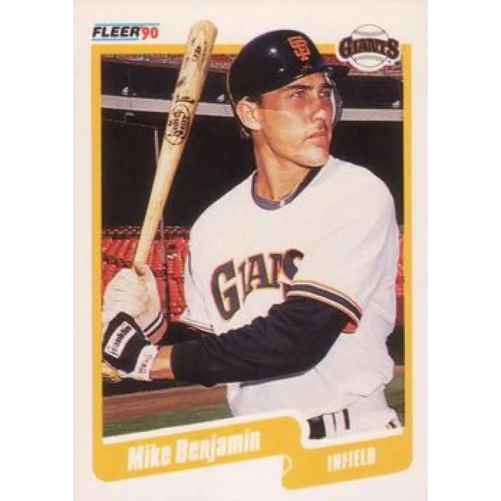 1990 Fleer #51 Mike Benjamin NM-MT RC Rookie San Francisco Giants Baseball Card Image 1