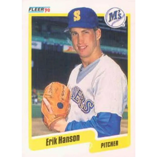 1990 Fleer #514 Erik Hanson NM-MT Seattle Mariners Baseball Card Image 1