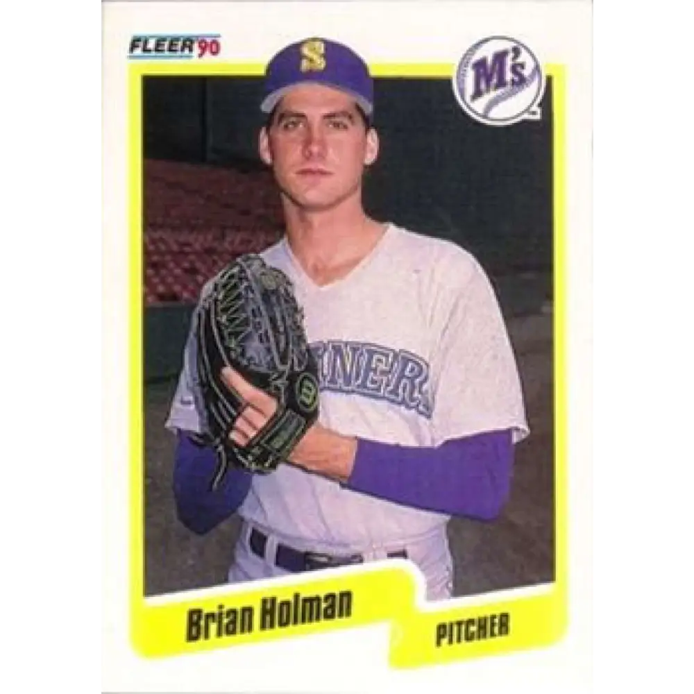 1990 Fleer #516 Brian Holman NM-MT Seattle Mariners Baseball Card Image 1