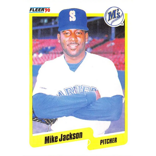1990 Fleer #517 Mike Jackson NM-MT Seattle Mariners Baseball Card Image 1