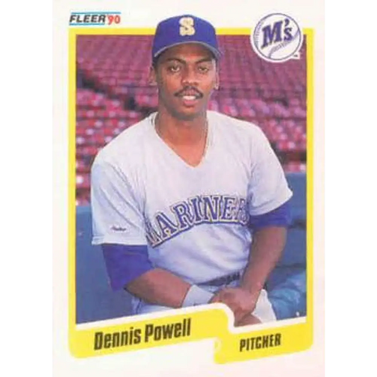 1990 Fleer #521 Dennis Powell NM-MT Seattle Mariners Baseball Card Image 1