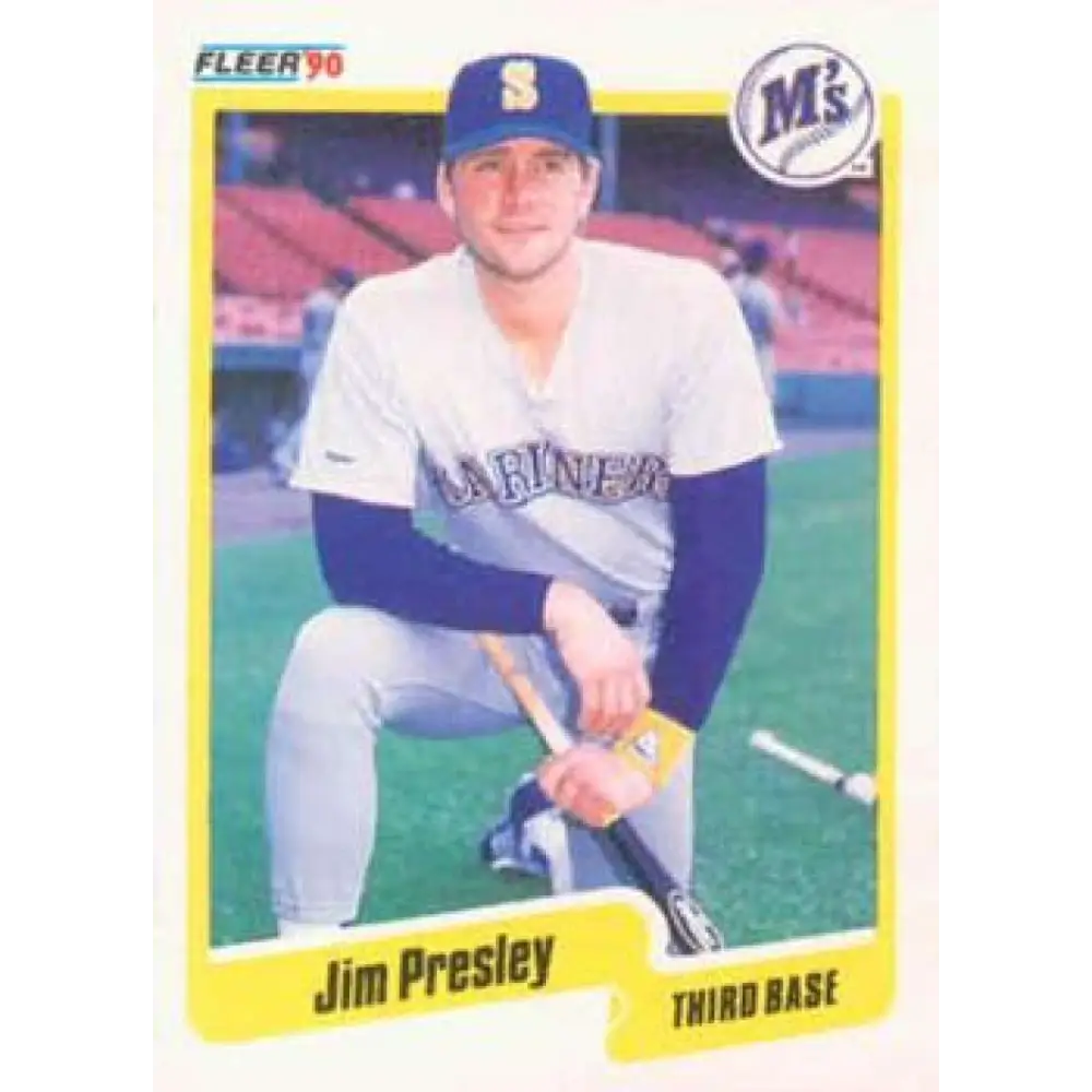 1990 Fleer #522 Jim Presley NM-MT Seattle Mariners Baseball Card Image 1