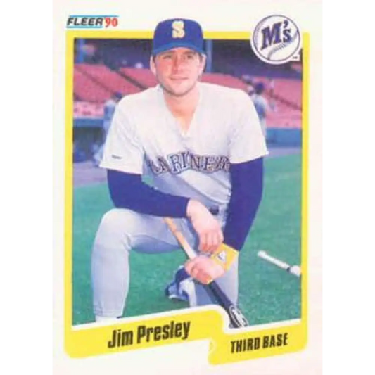 1990 Fleer #522 Jim Presley NM-MT Seattle Mariners Baseball Card Image 1