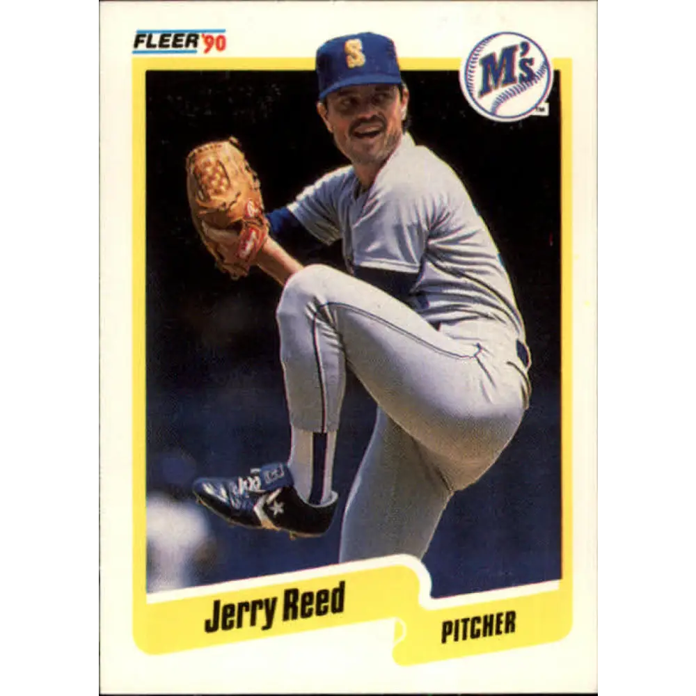 1990 Fleer #523 Jerry Reed NM-MT Seattle Mariners Baseball Card Image 1