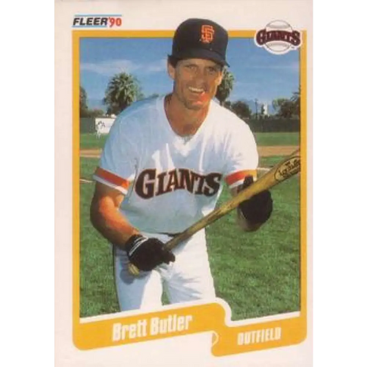 1990 Fleer #53 Brett Butler NM-MT San Francisco Giants Baseball Card Image 1