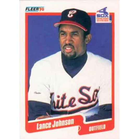 1990 Fleer #536 Lance Johnson NM-MT Chicago White Sox Baseball Card Image 1