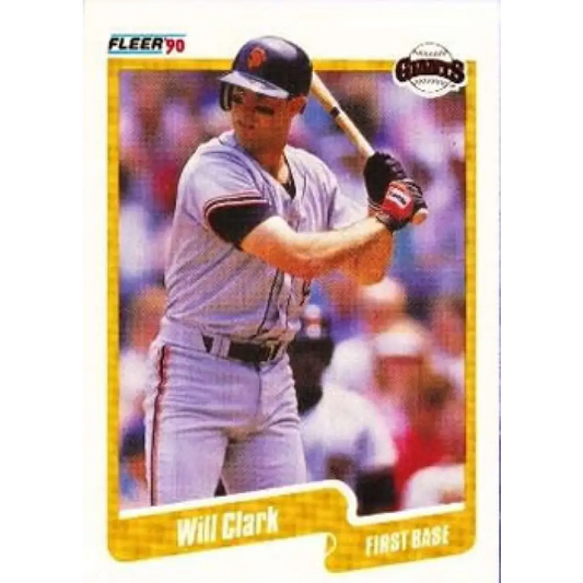 1990 Fleer #54 Will Clark UER NM-MT San Francisco Giants Baseball Card Image 1
