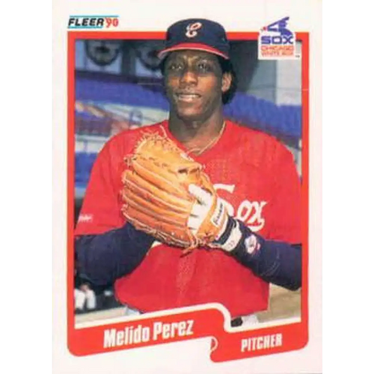1990 Fleer #546 Melido Perez NM-MT Chicago White Sox Baseball Card Image 1