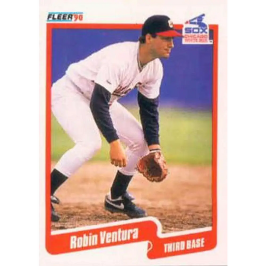 1990 Fleer #550 Robin Ventura NM-MT Chicago White Sox Baseball Card Image 1
