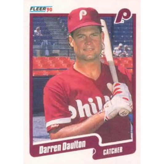 1990 Fleer #555 Darren Daulton NM-MT Philadelphia Phillies Baseball Card Image 1