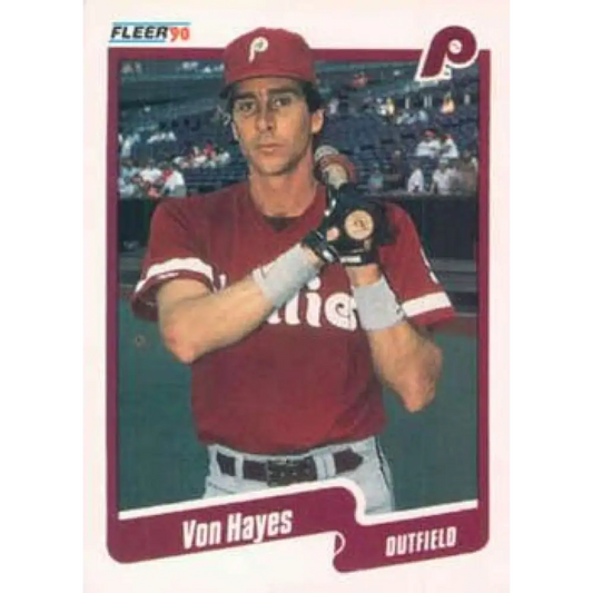 1990 Fleer #559 Von Hayes NM-MT Philadelphia Phillies Baseball Card Image 1