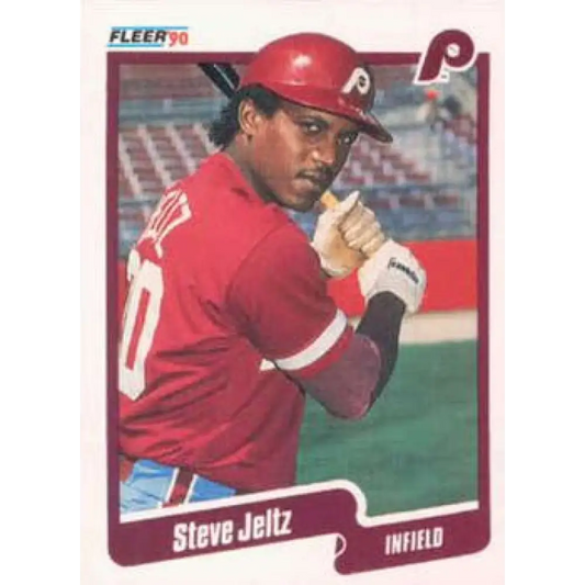 1990 Fleer #562 Steve Jeltz NM-MT Philadelphia Phillies Baseball Card Image 1