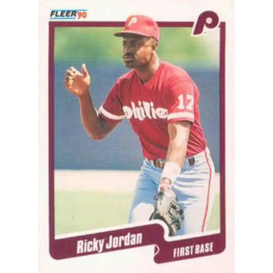 1990 Fleer #564 Ricky Jordan UER NM-MT Philadelphia Phillies Baseball Card Image 1