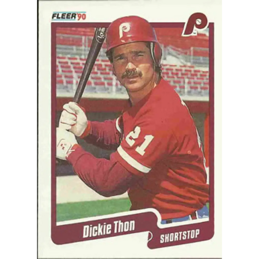1990 Fleer #573 Dickie Thon NM-MT Philadelphia Phillies Baseball Card Image 1