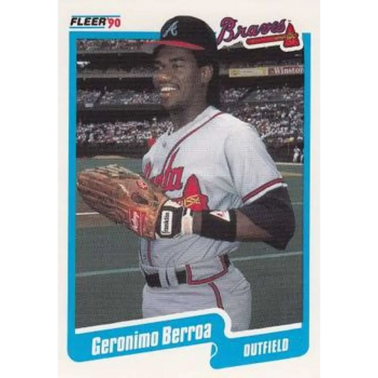 1990 Fleer #575 Geronimo Berroa NM-MT Atlanta Braves Baseball Card Image 1