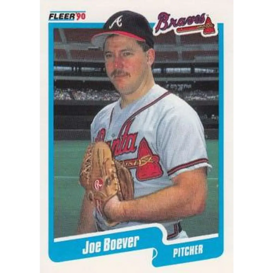 1990 Fleer #577 Joe Boever NM-MT Atlanta Braves Baseball Card Image 1