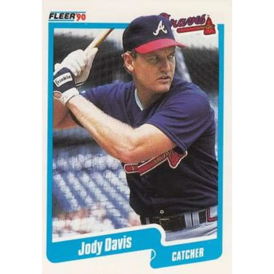 1990 Fleer #579 Jody Davis NM-MT Atlanta Braves Baseball Card Image 1